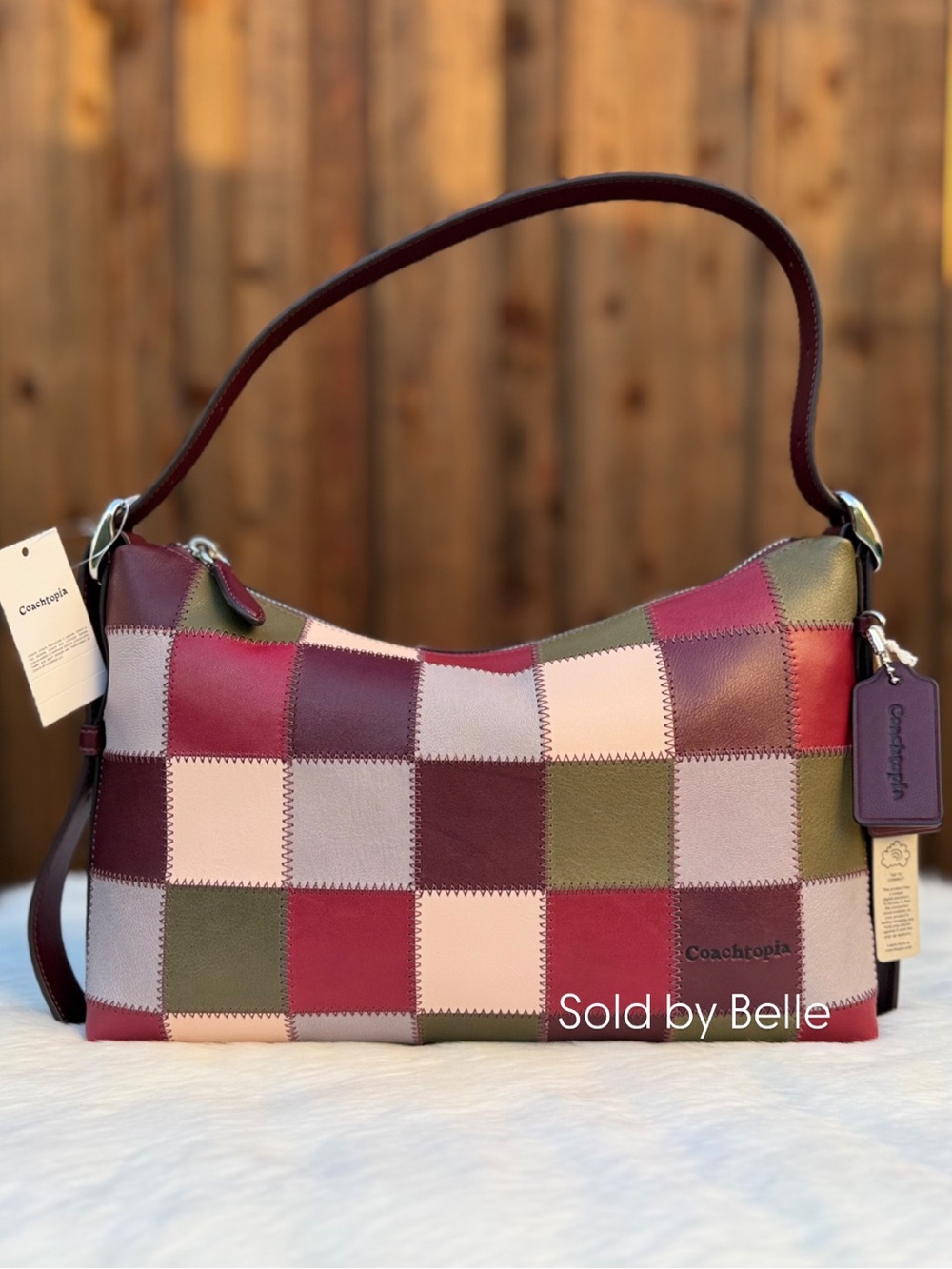 NWT Coachtopia Alter Ego Checkerboard Slouchy Shoulder Bag